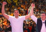 El ex intendente, Miguel Prieto, junto a Daniel Mujica, candidato por la oposición.